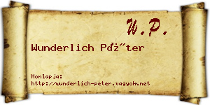 Wunderlich Péter névjegykártya