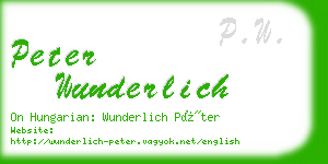 peter wunderlich business card